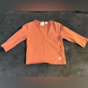 Zara Kids Warm Terracotta Long Sleeve Tee